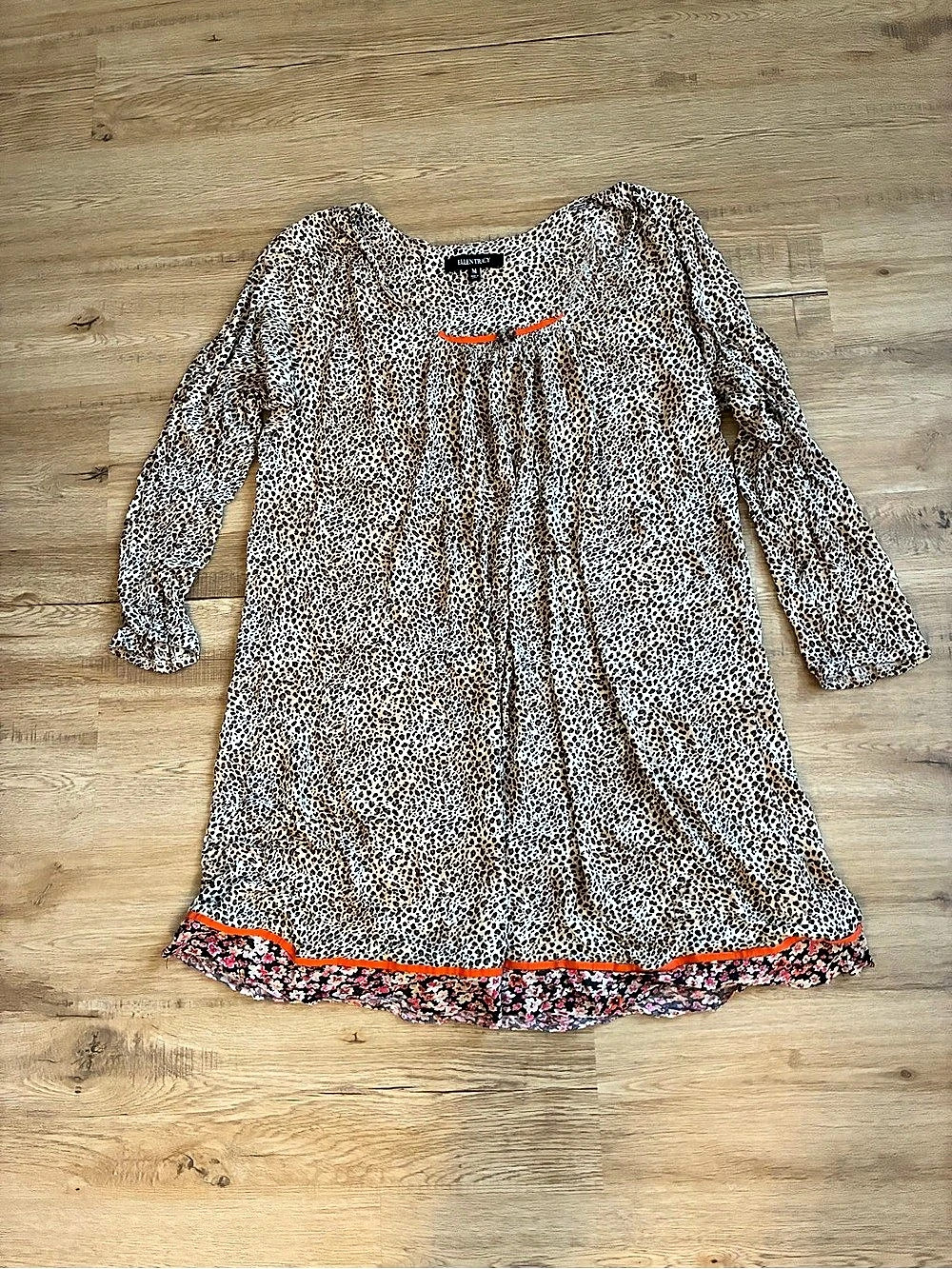 Ellen Tracy Animal Print Mini night gown in Brown & White